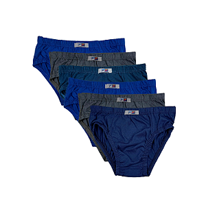 Kit 6 Cuecas Slip Infantil em Algodão