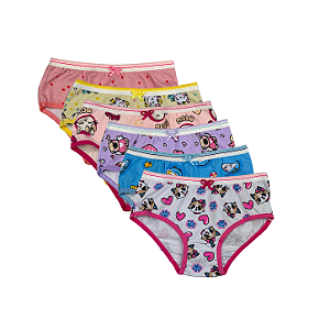 Kit 6 Calcinhas Infantil em Algodão Estampadas