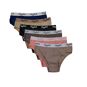 Kit 6 Calcinhas Tanga em Algodão