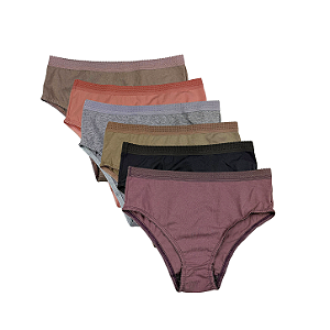 Kit 6 Calcinhas Tanga em Algodão