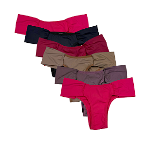 Kit 6 Calcinhas Tanga em Microfibra