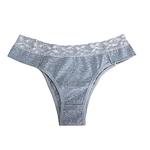 Calcinhas Tanga Renda Lateral Estreita Cotton Lisas - REF 86