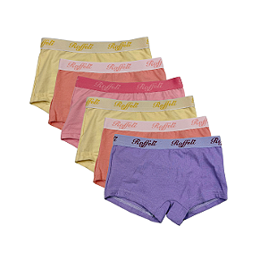Kit 6 Calcinhas Boxer Infantil Feminino em Algodão