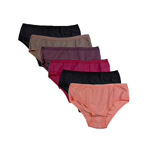Kit 6 Calcinhas Tanga em Algodão