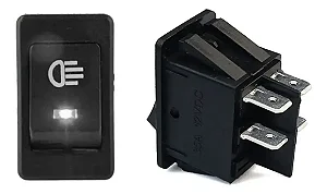 Botão Interruptor Farol De Milha Universal Com Led Branco - 12v 35a