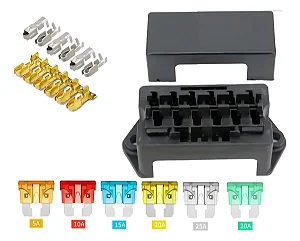 Caixa Suporte Fusível Simples Lâmina 6 Vias Universal