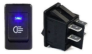 Botão Interruptor Farol De Milha Universal Com Led Azul
