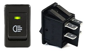 Botão Interruptor Farol De Milha Universal Com Led Verde