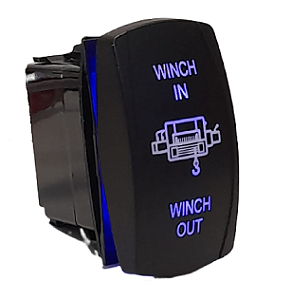 Botão Interruptor Para Guincho 12v 24v Led Azul - Pulso