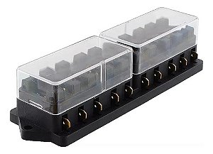 Caixa Porta Fusível Lamina 10 Vias Universal Para Adaptação