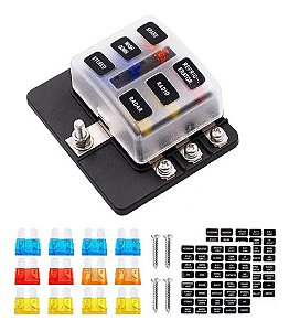 Caixa Porta Fusível 6 Vias Universal Para Adaptação Com Led