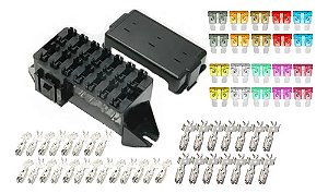 Caixa Suporte Fusível Lâmina 14 Vias Universal Adaptação