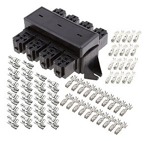 Caixa Universal Suporte 8 Reles Fusível Simples 20 Vias