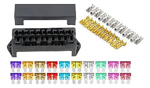 Caixa Suporte Fusível Simples Lâmina 10 Vias Universal