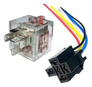 Relé Auxiliar Universal 40a Caixa Transparente Variação 12v 5p