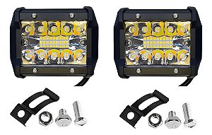 Kit 2 Farol Milha 4 Tipos De Acendimento Dual Color Strobo