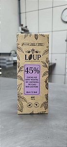 CHOCOLATE 45% CACAU SEM LACTOSE COM CASTANHA DE CAJU