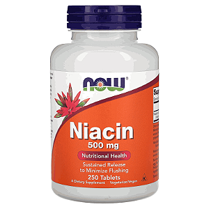 Niacin, 500 mg, 250 Tablets NOW Foods