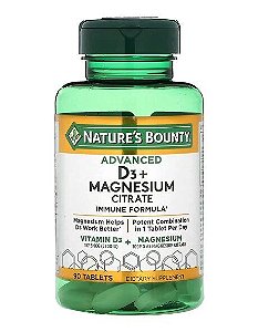 Advanced D3 + Citrato de Magnésio, 90 Comprimidos, Nature's Bounty