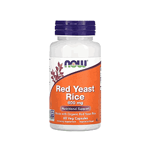 Arroz de Levedura Vermelha 600mg, Controle do Colesterol, red yeast 60caps, Now