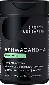Ashwagandha 500mg, com Óleo MCT de Coco, 60 Cápsulas, Sports Research