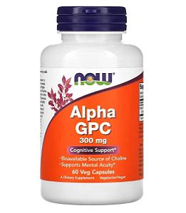 Alpha GPC, Suporte Cognitivo, 300mg, 60 Cápsulas, Now