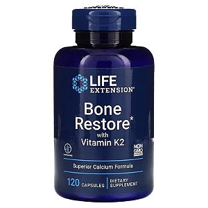 Bone Restore, Restauração Óssea com Vitamina K2, 120 Cápsulas, Life Extension