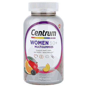Centrum, Multigomas para Mulheres Acima de 50 Anos, Frutas Naturais Sortidas, 140 Gomas
