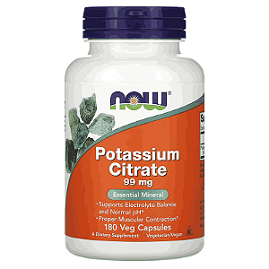 Citrato de Potássio 99 mg 180 cápsulas - NOW Foods