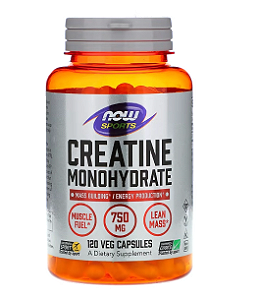 Creatina Mono-hidratada 750mg, 120 Cápsulas, Now