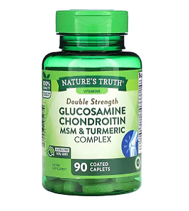 Glucosamina, Condroitina, MSM de Dupla Força e Complexo de Cúrcuma, 90 Cápsulas, Nature's Truth
