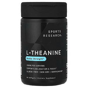 L-Theanine Dupla Potência, 200mg, 60 caps, Sports Research