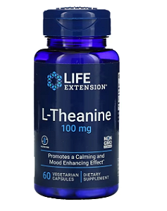 L-theanine, 100 mg, 60 Cápsulas, Life Extension