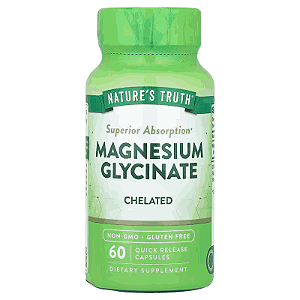 Magnésio Glycinate 100mg Quelado, 60 Cápsulas, Nature's Truth