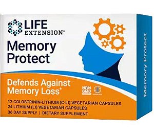 Memory Protect, Suporte de memória, Cognição, fórmula avançada, 36 Doses, Life Extension
