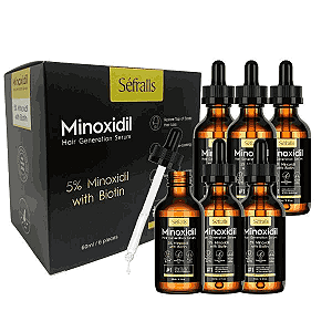 Minoxidil 5% para Crescimento de Cabelo e barba, 3  Meses, 60ml, Sefralls