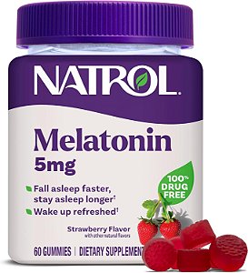 Melatonina 5mg 60 gomas Sabor Morango Natrol