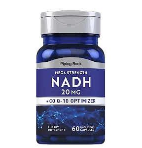 NADH Super Potente 20mg, 60 Cápsulas, PipingRock