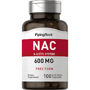 NAC N-Acetilcisteína 600mg, 100 Cápsulas, PipingRock
