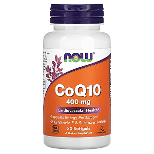 NOW Foods CoQ10 400 mg 30 Cápsulas Softgel