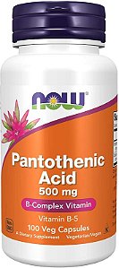 Pantothenic Acid Pantotênico 500mg (100 Capsulas) Now Foods
