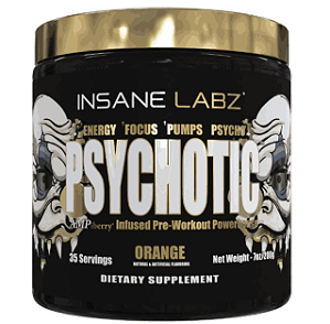 Pre Treino Psychotic Gold, Sabor Laranja, 203g, Insane Labz