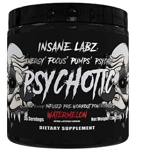 Pré Treino Psychotic Black, Sabor Watermelon, 220g, Insane Labz