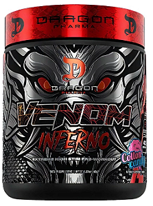 Pré treino, Venom Inferno, 280g, Sabor Algodão doce, Dragon Pharma