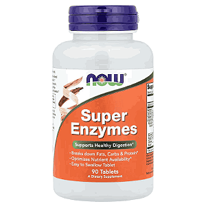 Super Enzymes, 90 Tablets, Enzimas Digestivas, Now Foods