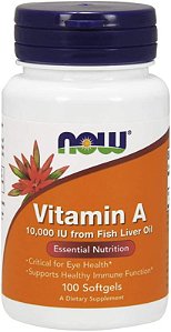 Vitamina A, 10.000 UI, 100 Softgels, Now