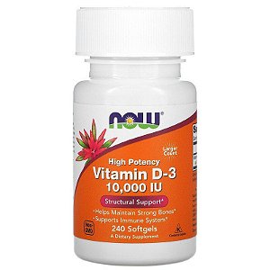 VITAMINA D3 10000 UI – 240 CAPS SOFTGELS NOW FOODS
