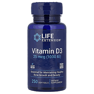 Vitamina D3 25mcg, 1000UI, 250 Softgels, Life Extension