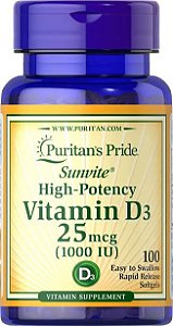 Vitamina D3 25 mcg (1000 UI) Puritan's Pride