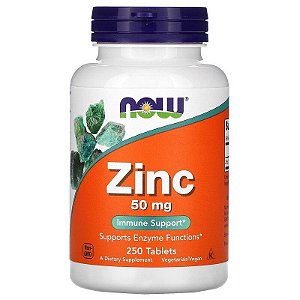Zinc 50mg (250 cápsulas) - Now Foods